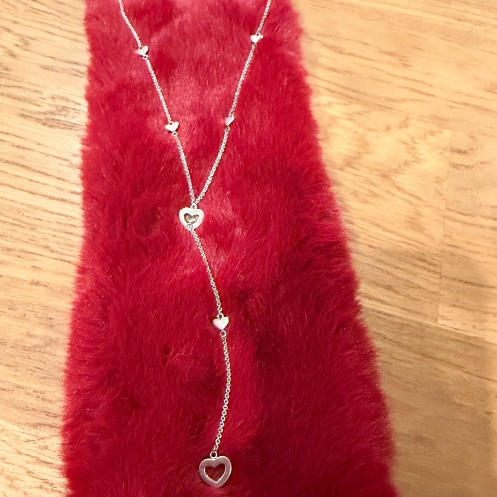 Tiffany & Co. Sterling Silver 10 Hearts Lariat Station Necklace